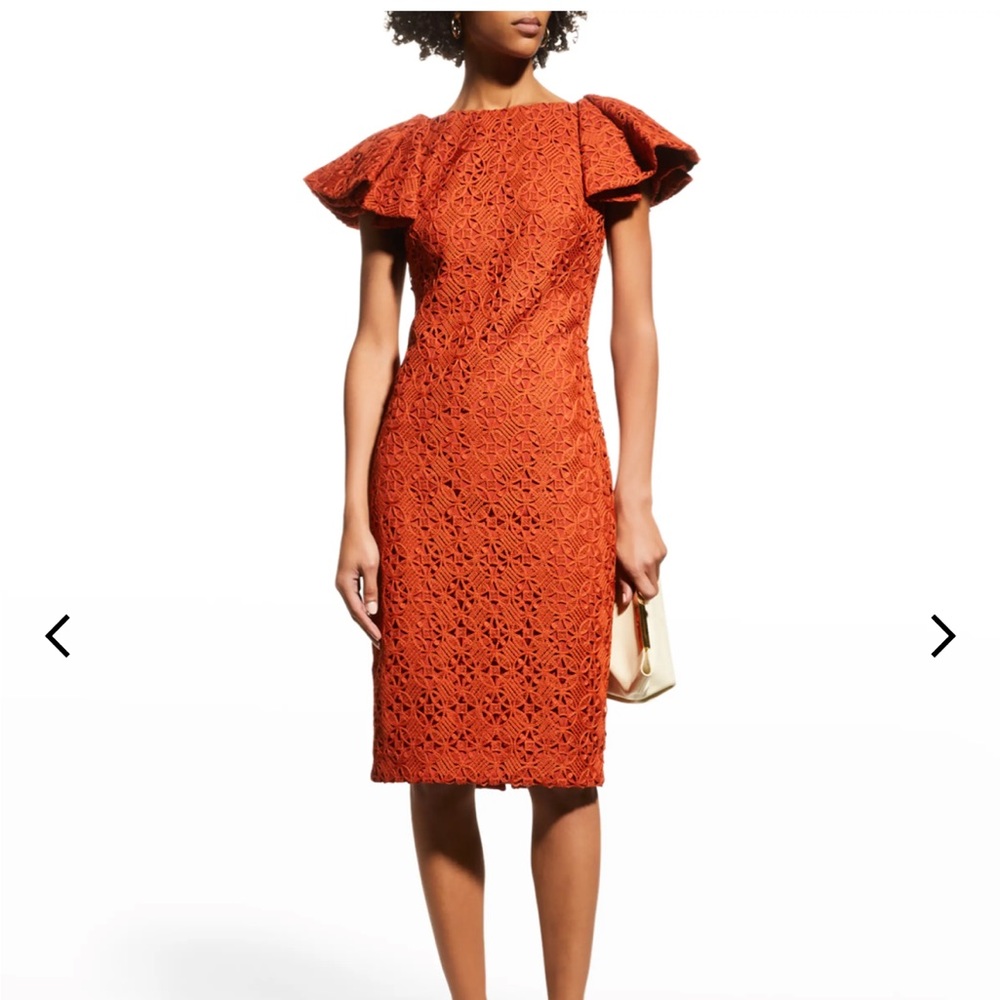 Badgley Mischka rust colored dress size 14